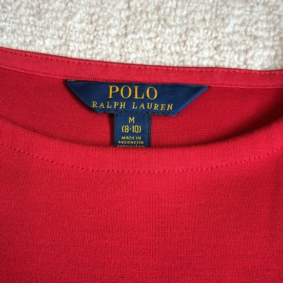 Ralph Lauren Girls Vibrant Red Ruffle Hem Dress - Picture 2 of 6